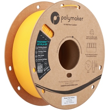 Rola vertical filament Polymaker HT-PLA-GF Power Tool Yellow 1kg - Filamente3D.ro