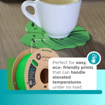 Rola si Obiect printat cu filamentul Polymaker HT-PLA Green - Filamente3D.ro