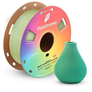 Vaza printata si rola de filament din care a fost printata - Polymaker Panchroma PLA Dual Matte Chameleon - Filamente3D.ro