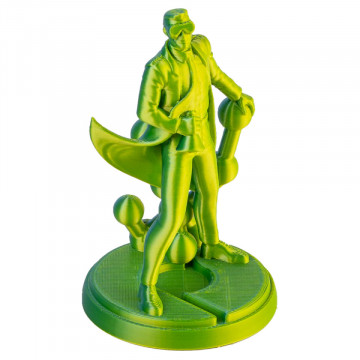 Statueta Polyman printata din filament Polymaker Panchroma PLA Dual Silk Chameleon Yellow-Blue - Filamente3D.ro