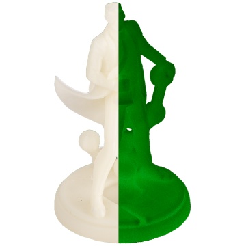 Statueta Polyman printata 3D din filament 1.75 mm Polymaker Panchroma PLA Glow Green (verde) 1kg - Filamente3D.ro