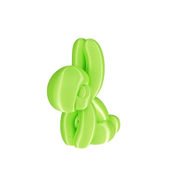 Iepuras printat 3D din filament Polymaker Panchroma PLA Silk Lime - Filamente3D.ro