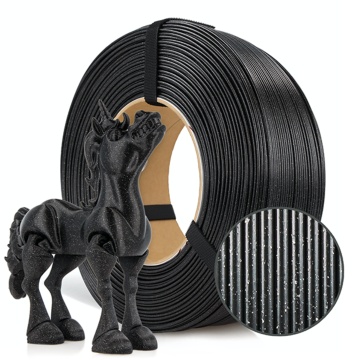 Rezerva de filament, macro si cal printat din filament Rosa3D Refill PLA Galaxy Black 1kg - Filamente3D.ro