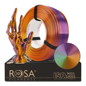 Filament 1.75 mm Rosa 3D ReFill PLA Magic Silk Cameleon (portocaliu-violet-verde) 1kg