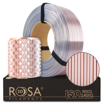 Filament 1.75 mm Rosa 3D ReFill PLA Magic Silk Glamour (White Gold - Rose Gold) (alb-roz) 1kg