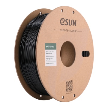 Filament 1.75mm eSUN ePETG+ HS High Speed Solid Black (negru) 1kg