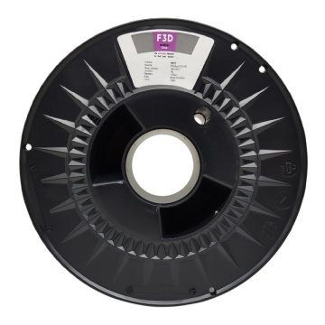 Vedere frontala rola de Lateral rola de filament F3D Premium PLA-HD Grey 1kg - Filamente3D.ro