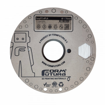 Vedere frontala rola reala de filament 1.75mm FormFutura EasyFil ePLA Signal White 1kg - Filamente3D.ro