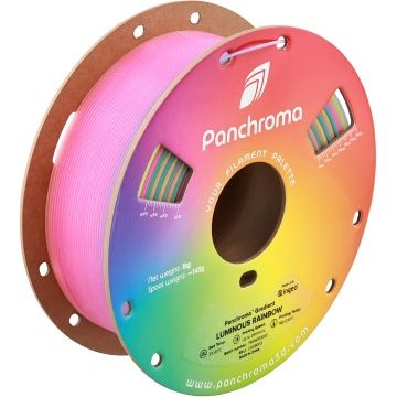 Rola filament 3D - Panchroma Gradient Luminous Rainbow – un curcubeu fosforescent, straluceste in intuneric - ideal pentru imprimare precisa - 1kg - Filamente3D.ro