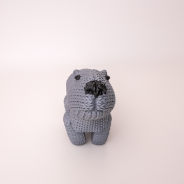 Detaliu capibara printata din filament Polymaker Panchroma Satin Grey 1kg - Filamente3D.ro