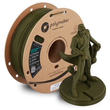 Rola si statueta printata din filament 1.75mm Polymaker PLA Pro - High Speed Tough PLA Army Green (verde) 1kg