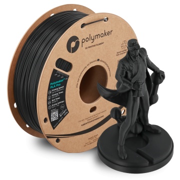 Rola si statueta printata din filament 1.75mm Polymaker PLA Pro - High Speed Tough PLA Metallic Black (negru) 1kg