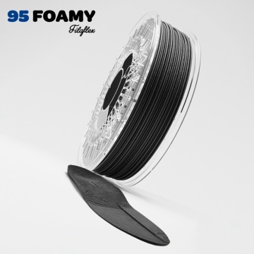 Rola Recreus si talpa pantofi printat din filament 1.75mm Recreus FilaFlex 95A Foamy Black - 95A ... 70A - 750g - Filamente3D.ro