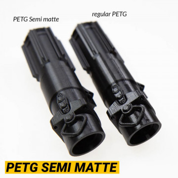 Piesa tehnica printata din filament colorFabb PETG Semi-Matte Black 750g si din PETG normal - comparatie - Filamente3D.ro