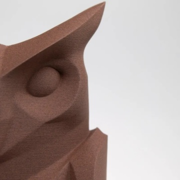 Detaliu bufnita printata din filament ColorFabb StoneFill Red Brick 700g - Filamente3D.ro