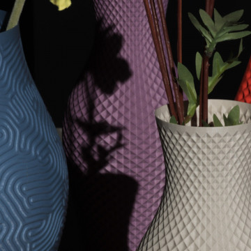 Vaze printate din Panchroma Matte PLA Muted Purple si alte culori muted - Filamente3D.ro