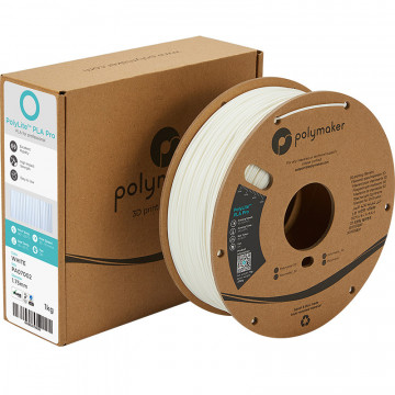 Filament Polymaker PolyLite PLA PRO White (alb)1kg - ambalaj si rola - Filamente3D.ro