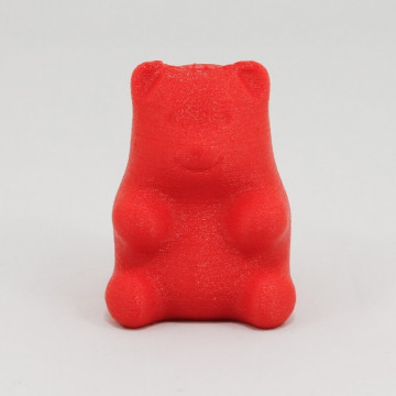 Ursulet printat 3D din filament Recreus FilaFlex Original 82A Red (rosu) 500g - Filamente3D.ro