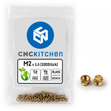 Inserturi filetate CNC Kitchen - M2 Standard (M2x3.0) - 100 buc