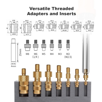 Set versatil de varfuri de insertie termo-fixate si inserturi filetate de la Mintion - Filamente3D.ro