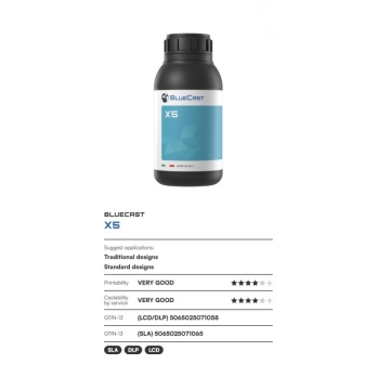 Caracteristici rasina BlueCast X5 500g - Filamente3D.ro