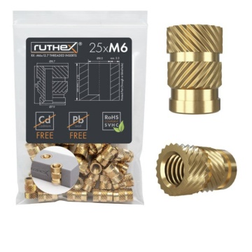 Set Ruthex de 25 buc de inserturi filetate M6x12.7