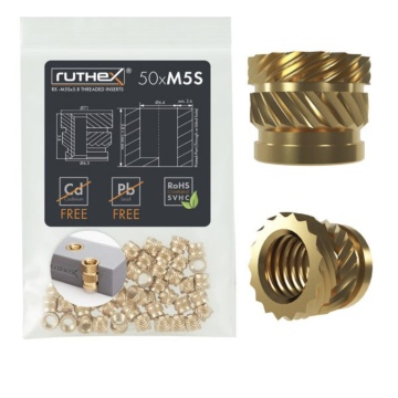 Set Ruthex de 50 buc de inserturi filetate M5Sx5.8