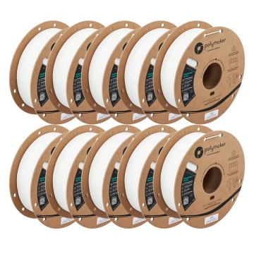 10 x Filament 1.75mm Polymaker PETG White 1kg
