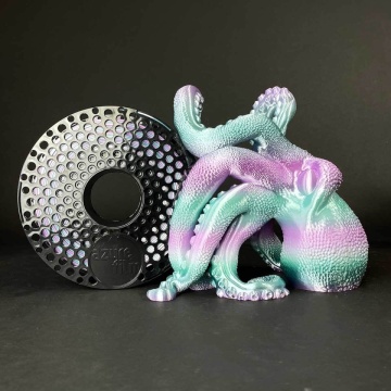 Caracatita printata din filament AzureFilm PLA Silk Rainbow Aurora 1kg - Filamente3D.ro