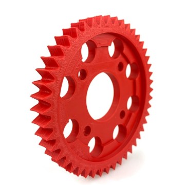 Roata dintata printata din filament Fiberlogy Nylon PA12 Red 750g - Filamente3D.ro
