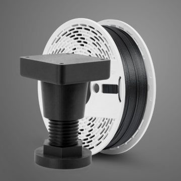Rola si piesa printata din filament Fiberlogy PLA+CF Black 850g - Filamente3D.ro