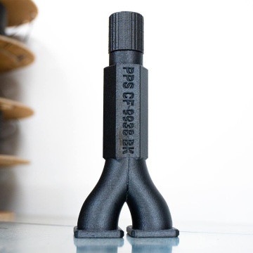 Piesa printata din filament 1.75 mm FormFutura LUVOCOM 3F PPS CF 9938 (negru) 500g - Filamente3D.ro
