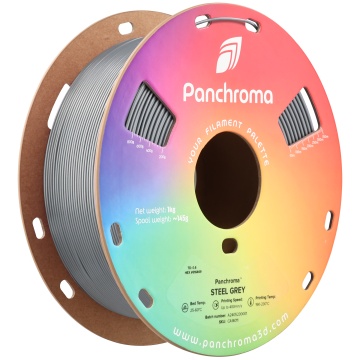Vedere axonometrica rola de filament 1.75 mm Polymaker Panchroma CoPE Steel Grey 1kg - Filamente3D.ro