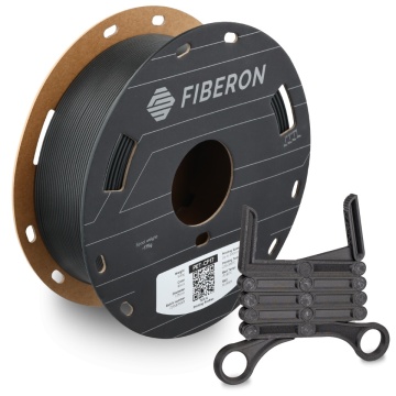 Rola si cleste printat din filament 1.75 mm Polymaker Fiberon PET-CF17 Black (negru) 500g - Filamente3D.ro
