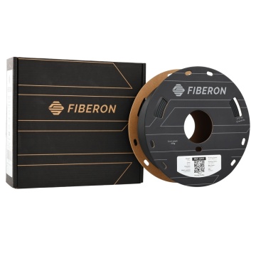 Ambalaj si rola de filament 1.75 mm Polymaker Fiberon PET-CF17 Black (negru) 500g - Filamente3D.ro