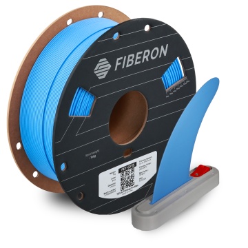Rola si piesa printata din filament Polymaker Fiberon PET-GF15 Blue 1kg - Filamente3D.ro