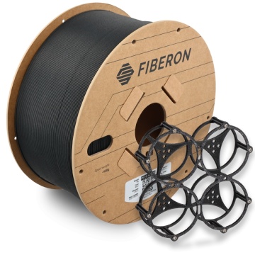 Rola si piesa drona printata din filament 1.75 mm Polymaker Fiberon PETG-rCF08 Black (negru) 3 kg - Filamente3D.ro