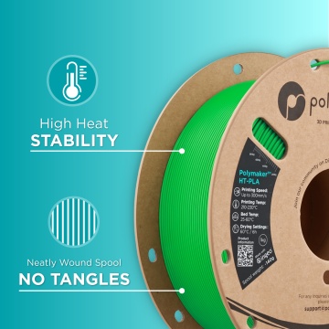 Calitatile filamentului Polymaker HT-PLA Green - Filamente3D.ro