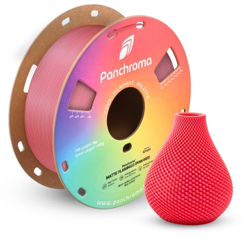 Vaza printata si rola de filament din care a fost printata - Polymaker Panchroma PLA Dual Matte Flamingo - Filamente3D.ro