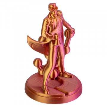 Statueta Polyman printata din filament Polymaker Panchroma PLA Dual Silk Banquet Gold-Magenta - Filamente3D.ro