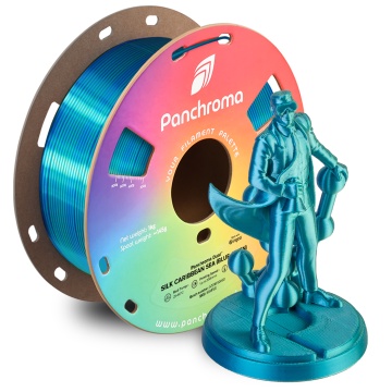 Rola si statueta Polyman printata din filament Polymaker Panchroma PLA Dual Silk Caribbean Sea Blue-Green - Filamente3D.ro
