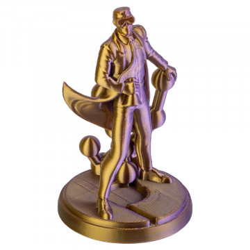 Statueta Polyman printata din filament Polymaker Panchroma PLA Dual Silk Sovereign Gold-Purple - Filamente3D.ro