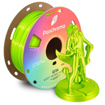 Rola si statueta Polyman printata din filament Polymaker Panchroma PLA Silk Lime - Filamente3D.ro