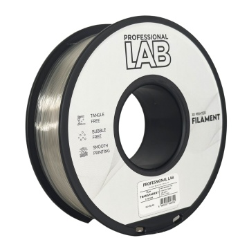 Rola de filament 1.75 mm Professional Lab PLA Plus Transparent 1kg - cu logo