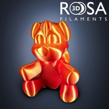 Ursulet printat din rezerva de filament Rosa3D Refill PLA Magic Silk Fire 1kg - Filamente3D.ro