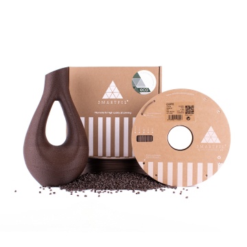 Ambalaj, rola si vaza printata din filament Smart Materials 3D SmartFil PLA Coffee 750g - Filamente3D.ro