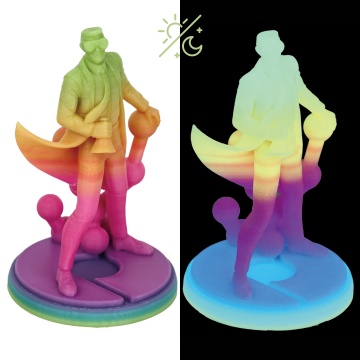 Print Panchroma Gradient Luminous Rainbow – un curcubeu fosforescent, straluceste in intuneric - ideal pentru imprimare precisa - 1kg - Filamente3D.ro