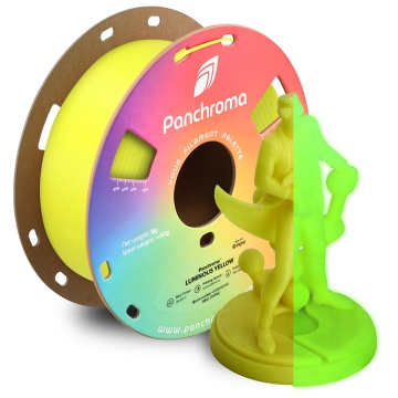 Rola filament 3D si print Panchroma Luminous Yellow – galben fosforescent, straluceste in intuneric - ideal pentru imprimare precisa - Filamente3D.ro