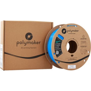 Ambalaj cutie si rola de filament 1.75 mm Polymaker PETG Electric Blue 1kg - Filamente3D.ro