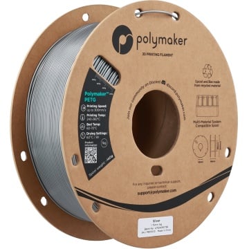 Vedere rola de filament 1.75 mm Polymaker PETG Silver 1kg - Filamente3D.ro
